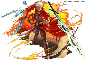 EMIYA in SUMMONS BOARD x Fate/stay night [Unlimited Blade Works] collaboration.