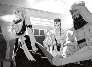 Luvia arriving in the nick of time, with Flue and Jirobou.