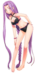 Rider swimsuit costume in Fate/tiger colosseum Upper, illustrated by Yukio Hirai.