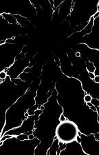 Shiki seeing Points of Death on Nrvnqsr Chaos' familiars for the first time.