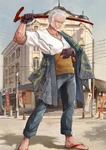 Berserker Stage 1 in Fate/Grand Order, illustrated by Ryouji Hirano.