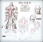 A-1 PicturesWP Character Sheet of Berserker in Fate/Grand Order, illustrated by Mieko Hosoi.