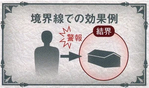 Kết giới có hiệu ứng cảnh báo tại đường ranh giới.