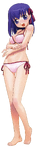 Sakura swimsuit costume in Fate/tiger colosseum Upper, illustrated by Yukio Hirai.