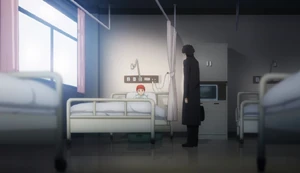 Kiritsugu talks with Shirou in the Hospital.