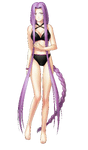 Rider's Swimsuit in Fate/hollow ataraxia, illustrated by Takashi Takeuchi.