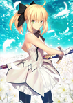 Artoria Lily Stage 4 in Fate/Grand Order, illustrated by Takashi Takeuchi.