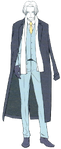 Diseño de Melvin en el Grand Roll Case en Lord El-Melloi II Case Files, ilustrado por Mineji Sakamoto