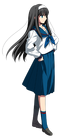 Akiha's uniform character select image in Melty Blood, illustrated by Takashi Takeuchi.