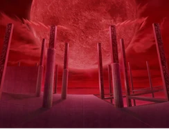 Sân thượng với Mặt Trăng Đỏ.