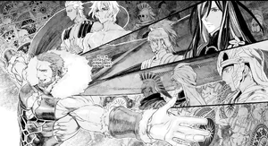 Iskandar's army, as depicted in Waver's memories in the Lord El-Melloi II's Case Files Manga.