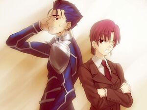 Fate Hollow Ataraxia Bazett and Lancer