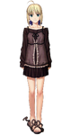 Saber's Special dress sprite in Fate/hollow ataraxia, illustrated by Takashi Takeuchi.