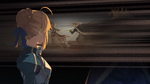 Artoria looking at the past of her lives in Fate/Grand Order Memorial Movie 2023