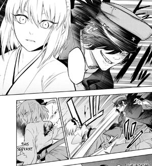 Izo imitating Okita's Shukuchi