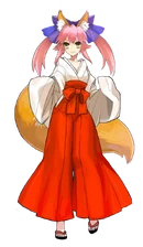 Shrine maiden outfit.