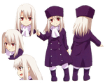 Ufotable character sheet of Illya in Fate Zero.