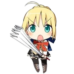 Saber in Chibichuki!, illustrated by Hanabana Tsubomi.