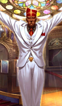 Traje Formal de Espíritu Heroico: Romulus 英霊正装: ロムルス (, ?) en Fate/Grand Order, ilustrado por Hirokazu Koyama.