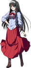Akiha's character select image in Melty Blood, illustrated by Takashi Takeuchi.