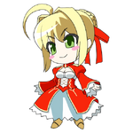 Red Saber trong Capsule Servant.