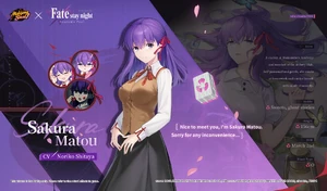 Sakura Matou in Mahjong SoulWP x Fate/stay night: Heaven's Feel The Movie collaboration.