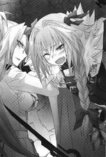 Celenike punishing Astolfo