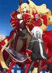 Anne and Mary Stage 2 in Fate/Grand Order, illustrated by I-IV.