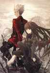 Archer and Hakuno illustration from Fate/EXTRA Visual Fanbook.