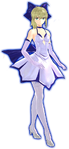 Saber en Costume "Pure Night Dress" de Fate/EXTELLA, illustrée par Arco Wada.