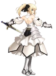 Saber Lily versus cut in image in Fate/unlimited codes, illustrated by Ryuji Higurashi.