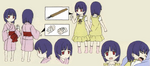 Ufotable character sheet of Child Fujino in Kara no Kyoukai.