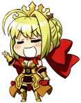 Emperor Saber trong Capsule Servant.