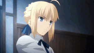 Saber sparing with Shirou.