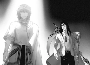 A hologram of Alexander IV, who looks just like Ergo.