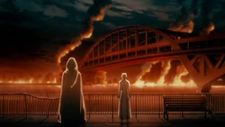 Marisbury và Servant của mình sau khi chiến thắng trong Cuộc Chiến Chén Thánh.