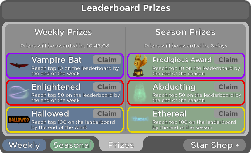 I GOT TOP 10 ON A WEEKLY LEADERBOARD AND CLAIMED THE STAR PET [Roblox: Epic  Minigames] 