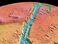 Valles Marineris NASA World Wind map Mars