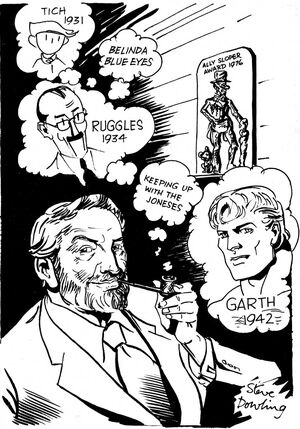 Self-portrait with his creations, 1976