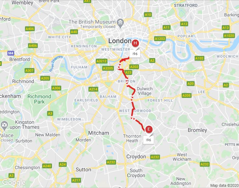 Bus 196 Route Map London Buses Route 196 | Uk Transport Wiki | Fandom