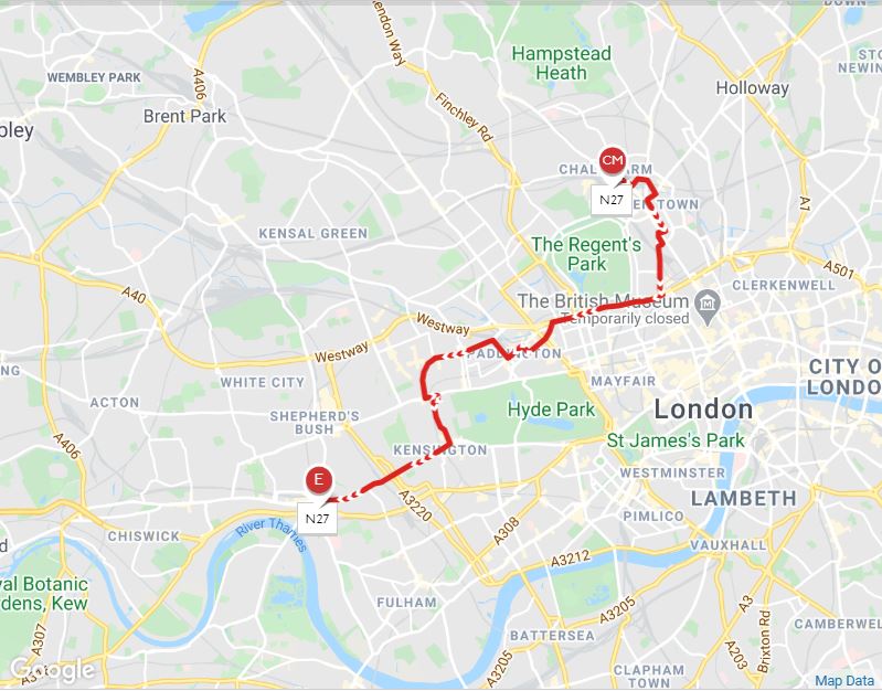 London Bus Routes Map London Buses Route N27 | Uk Transport Wiki | Fandom