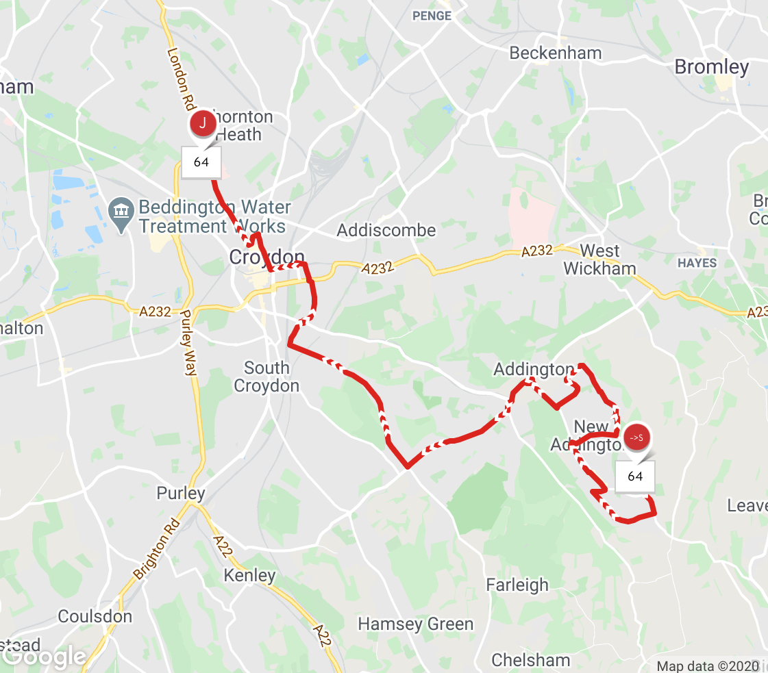 Bus 64 Route Map London Buses Route 64 | Uk Transport Wiki | Fandom