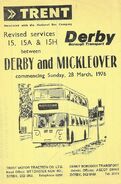 Mickleover joint timetable cover 1976