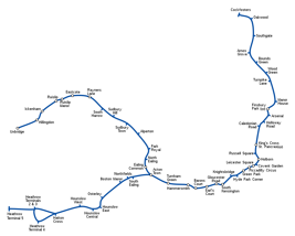 Geographically accurate map of the Piccadilly line