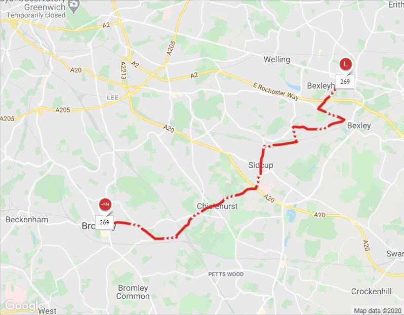 Bus 269 Route Map London Buses Route 269 | Uk Transport Wiki | Fandom