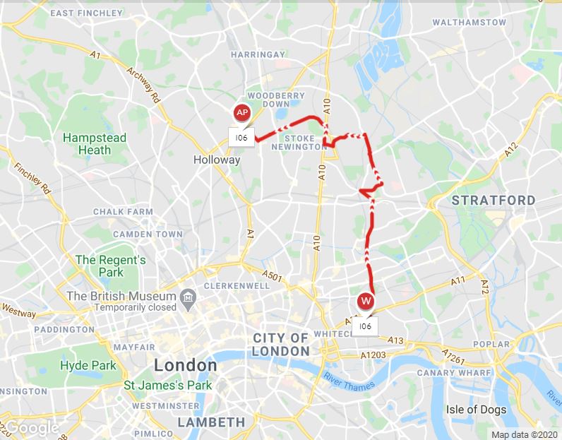 Bus 106 Route Map London Buses Route 106 | Uk Transport Wiki | Fandom