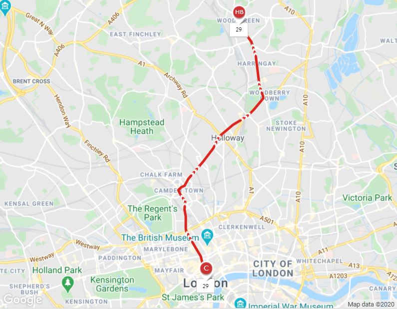 Bus 29 Route Map London Buses Route 29 | Uk Transport Wiki | Fandom