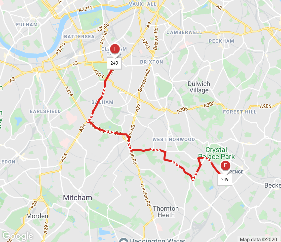 Bus 185 Route Map London Buses Route 249 | Uk Transport Wiki | Fandom