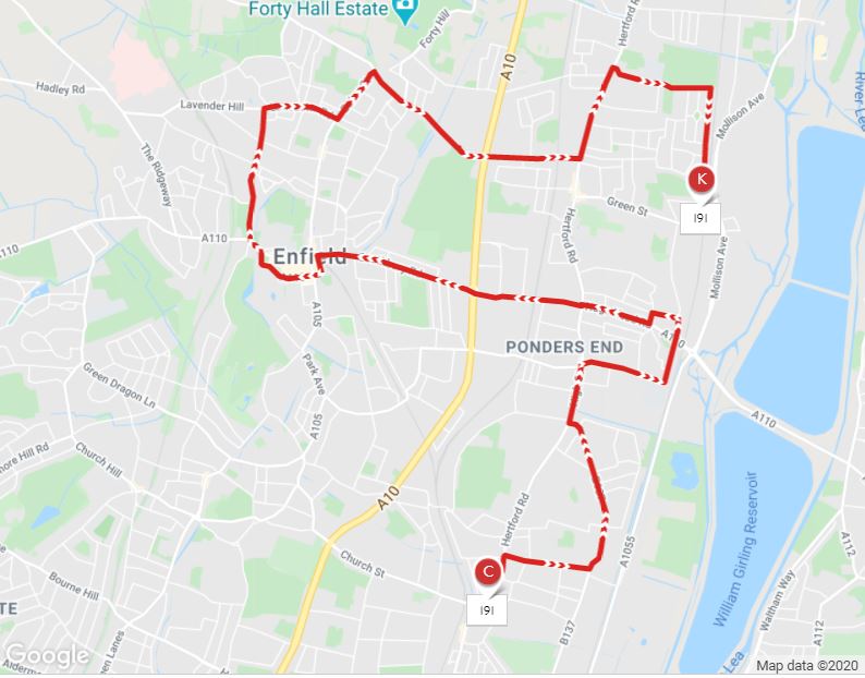 Bus 191 Route Map London Buses Route 191 | Uk Transport Wiki | Fandom