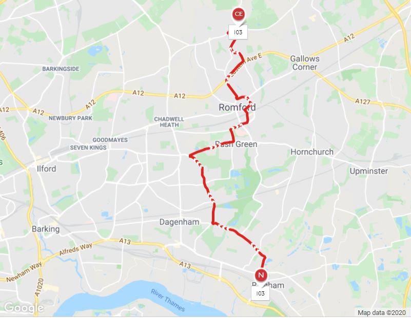 103 Bus Route Map London Buses Route 103 | Uk Transport Wiki | Fandom